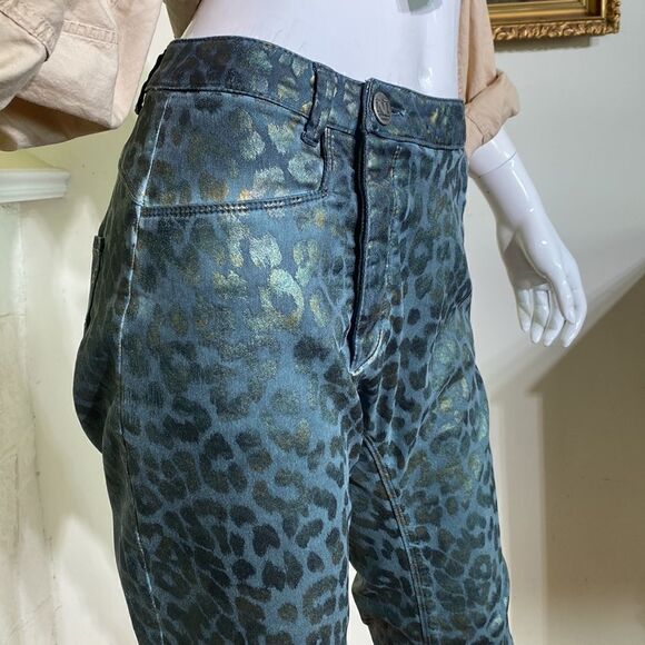 NÜ Denmark Offside Zip Metallic Leopard Print Jean - Picture 4 of 14